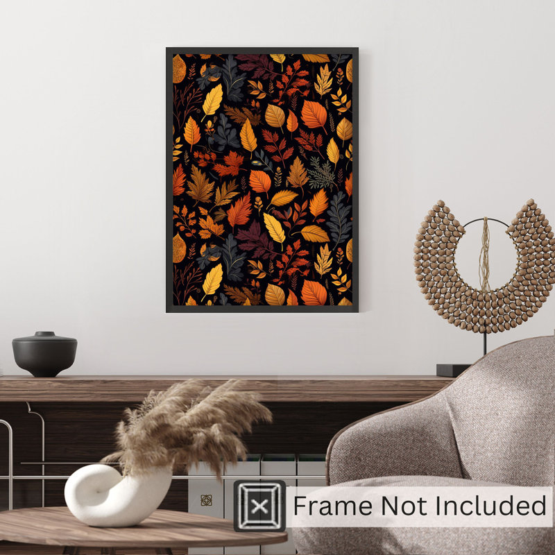 «Botanical Fall Botanical Leaves», impression de chalet sans cadre IV, H 7 po x l 5 po