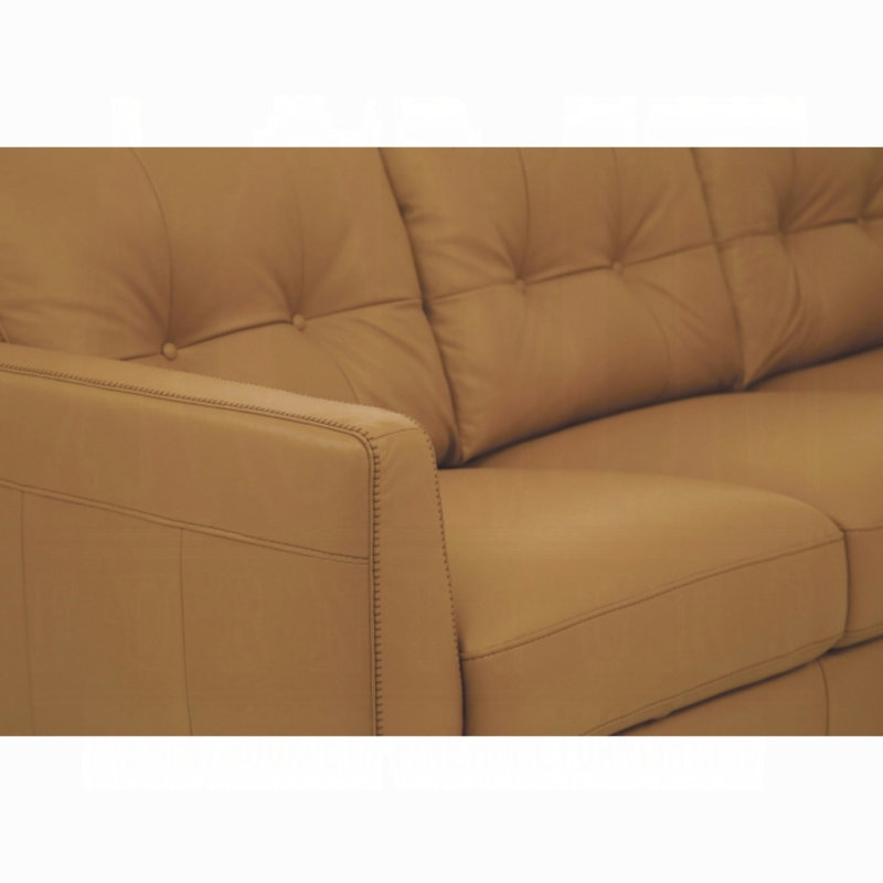 Bove 83" Genuine Leather Flared Arm Sofa, Tan Faux Leather