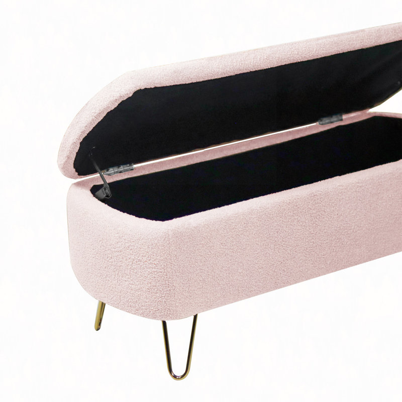 Banc repose-pieds polyvalent avec rangement et design élégant pour la maison, Pink