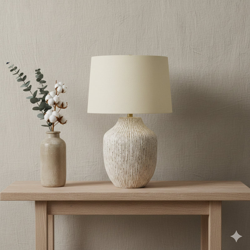 Lighting, 26"H, Table Lamp, Cream Ceramic, Ivory / Cream Shade, Transitional