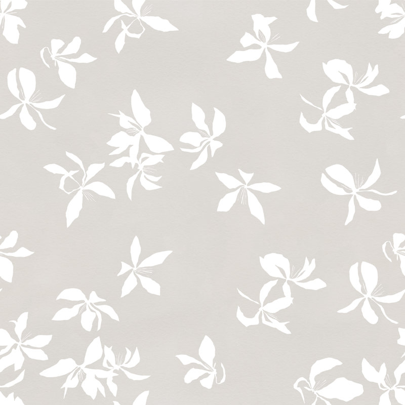 Susan Hable Floral Wallpaper by Susan Hable, White/Tan