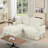 Chenille Loveseat with Flared Arms and ottoman-96757127