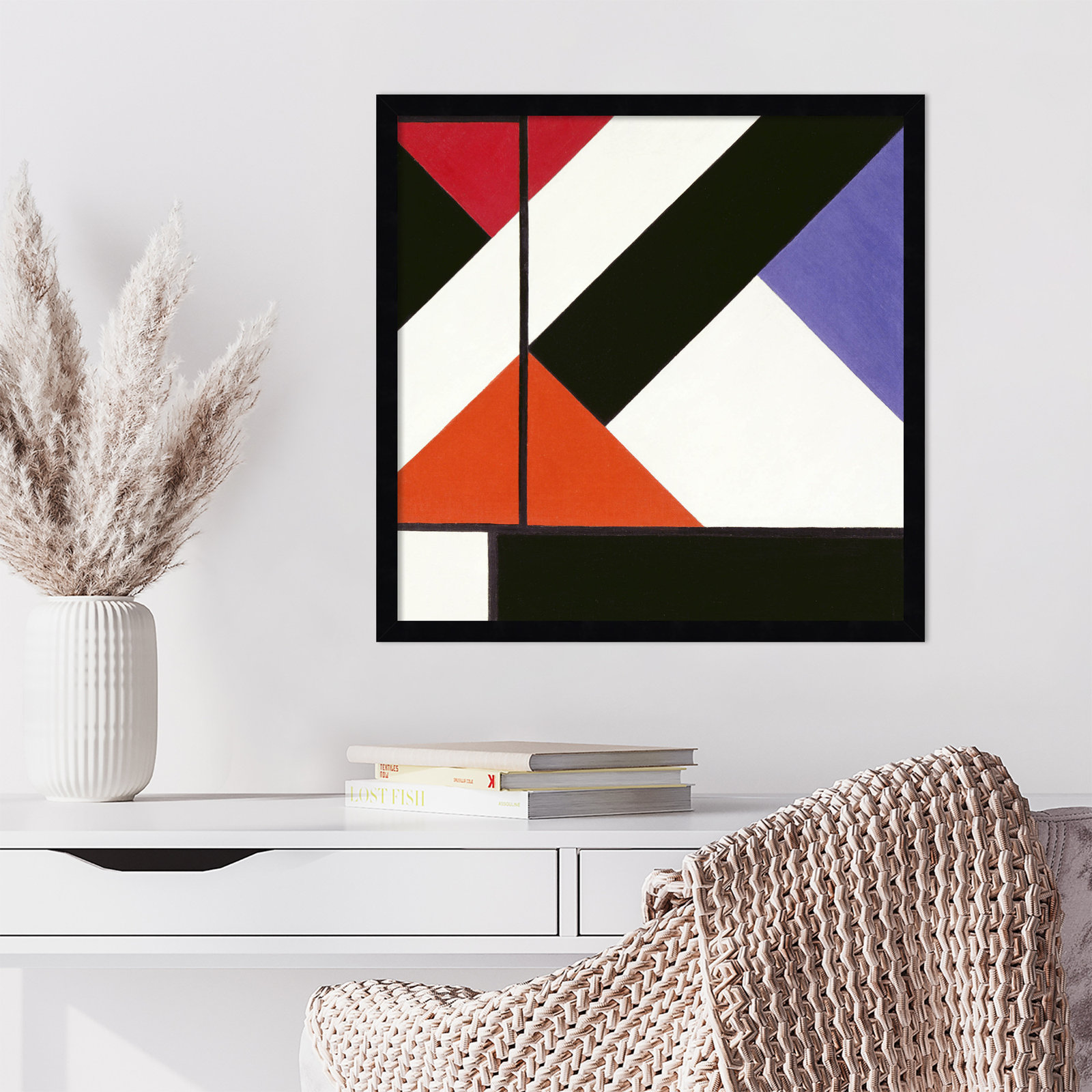 Simultaneous Counter Composition by Theo Van Doesburg, Black Framed, 21" H x 21" W