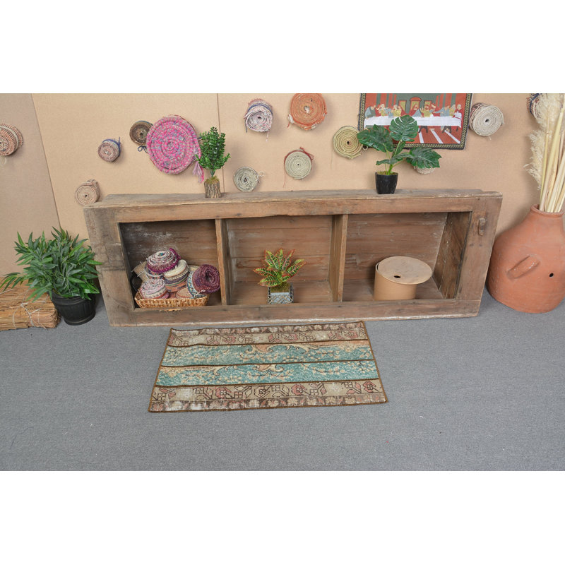 Neutral Rugs, Anatolian Rugs, Vintage Rug, Green  1.8x3.1 ft Small Rugs, Turkish Rugs