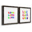 «Love Love Love», ensemble de 2 encadrements d'art textuel-46509327-46509326
