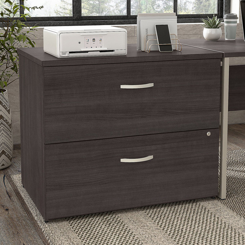 Kasyn 36''W 2 -Drawer Lateral Filing Cabinet, Storm Gray