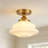 Buckminster 1-Light Vintage Schoolhouse Fluted Glass Semi Flush Mount Ceiling Light  for Hallway-1380074498