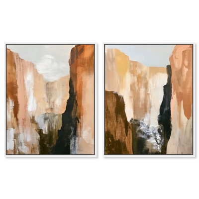 «Canyon Echoes», ensemble d'art mural sur toile encadré par Art Remedy, cadre blanc, 24 x 30