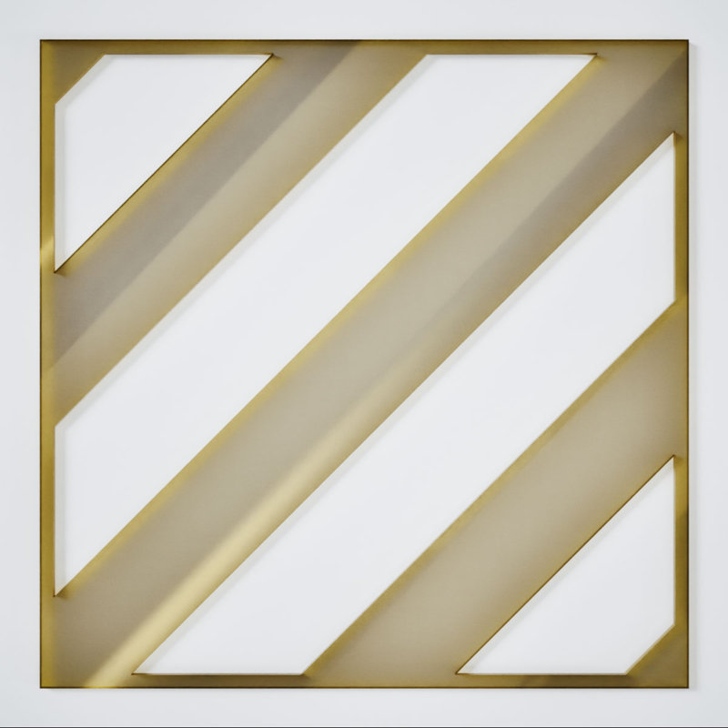 Panneaux muraux décoratifs en acrylique Strymon, 15.38" H x 15.375" W x 0.125" D, Doré