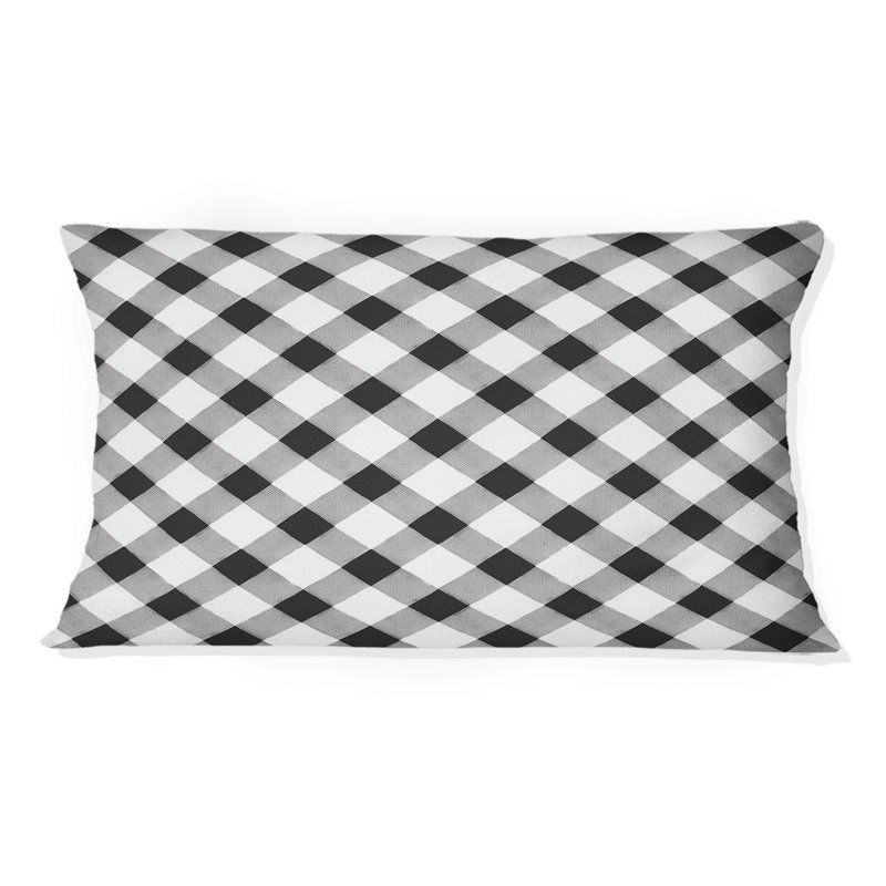 Coussin noir moderne Houndstooth I - Modern