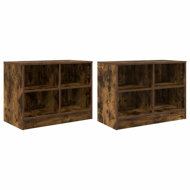 66cm W Bedside Table, Smoked Oak