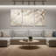 Plantes et fleurs, fleurs de magnolia sur fond doux, ensemble de 3 impressions sur toile-2088914080