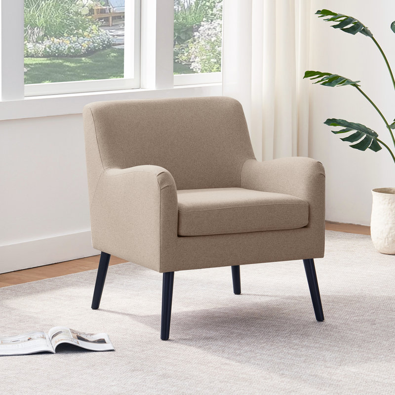 Edyce Upholstered Accent Chair, Brown Polyester