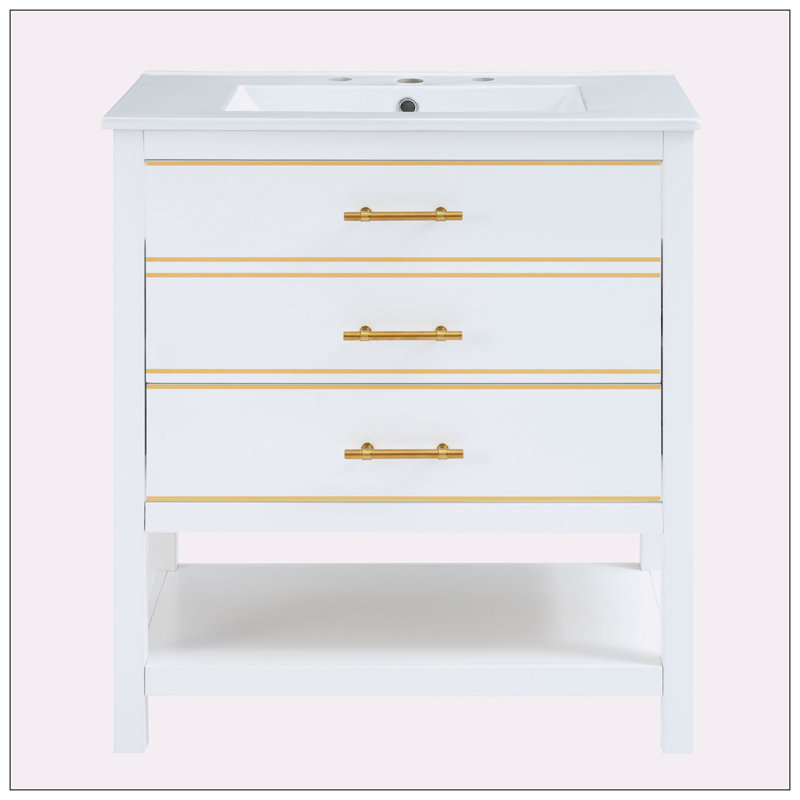 Meuble-lavabo 30 po, Blanc