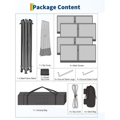 Pop Up Canopy Tent, Slant Legs, with Height Adjustable, 12x12 Ft