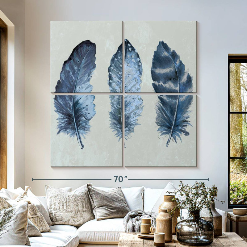 Kerner Indigo Blue Feathers I