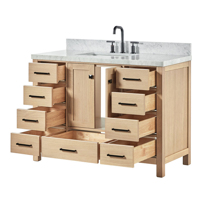 Ensemble de meuble-lavabo simple 49 po Cambridge, Chêne, Rectangular