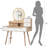 Fashionable Vanity With 4 Drawers And 3 Color Modes For Bedroom Dressing Table Solid Wooden Frame Lighting