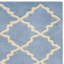 Tapis bleu / crème en laine touffeté à la main Carolene-1020675221