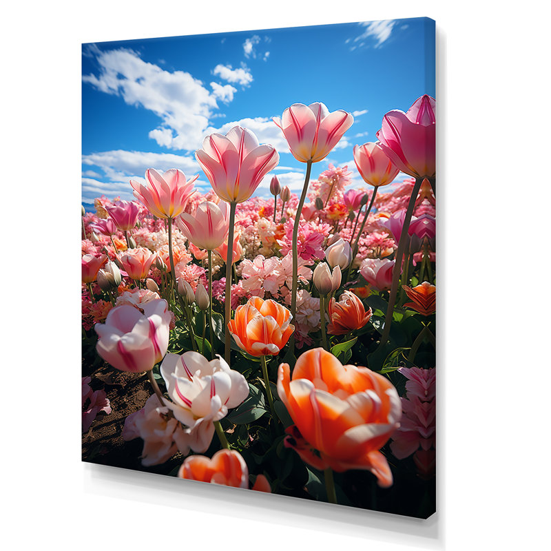 Tulipes «Fields of Color II», impressions murales florales, H 32 po x l 24 po x P 1 po, Toile tendue