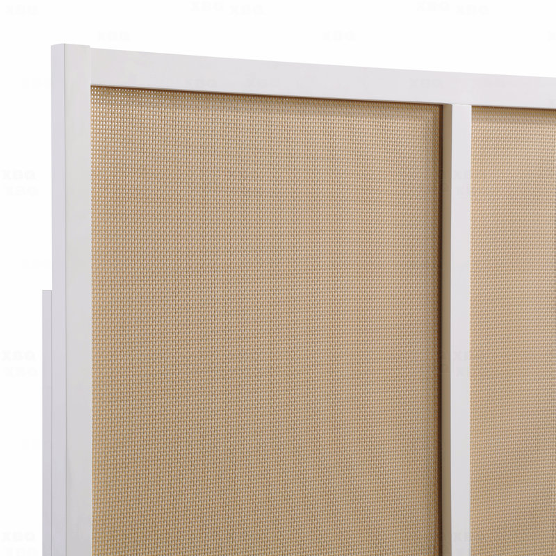 Cane And Solid Wood Queen Headboard, Queen