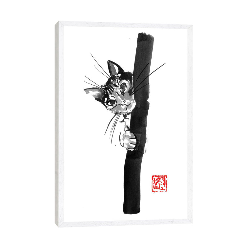 Clide Hidden by Péchane - Painting on Canvas, White Framed, 66.04 cm H x 45.72 cm W