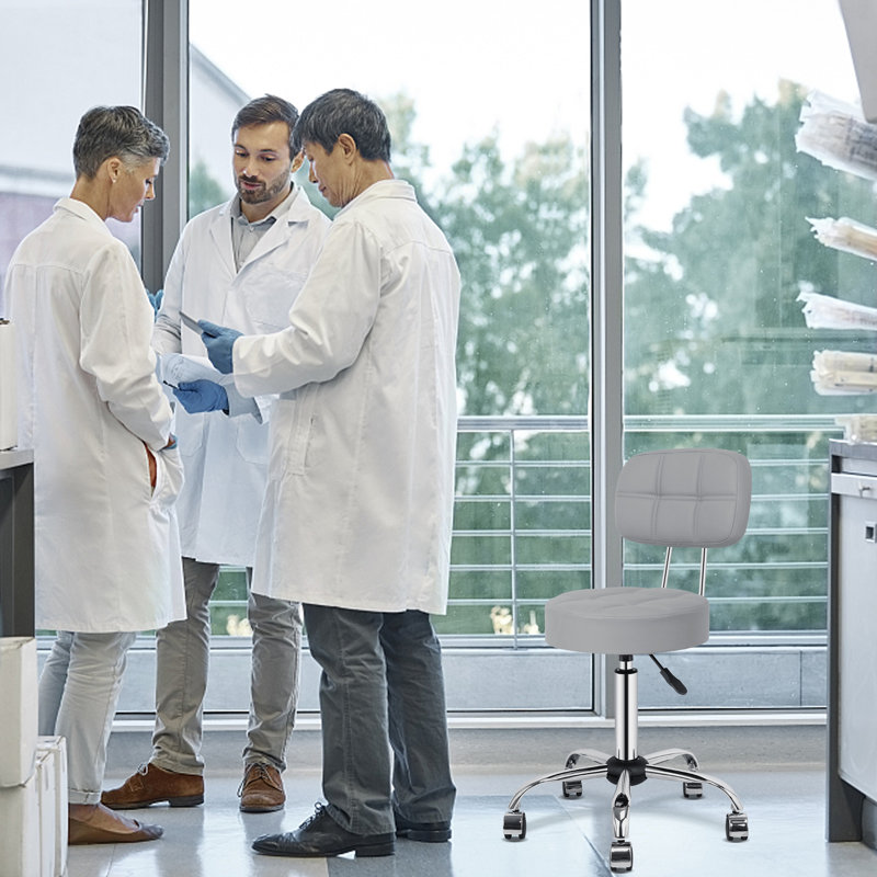 Tabouret de laboratoire à hauteur ajustable, gris
