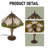15" Polygonal Tiffany Table Lamp For Bedroom Living Room