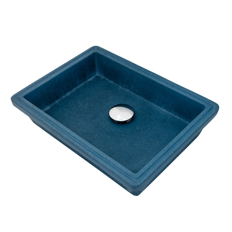 Newterra Handmade Rectangular Undermount Bathroom Sink, Galaxy