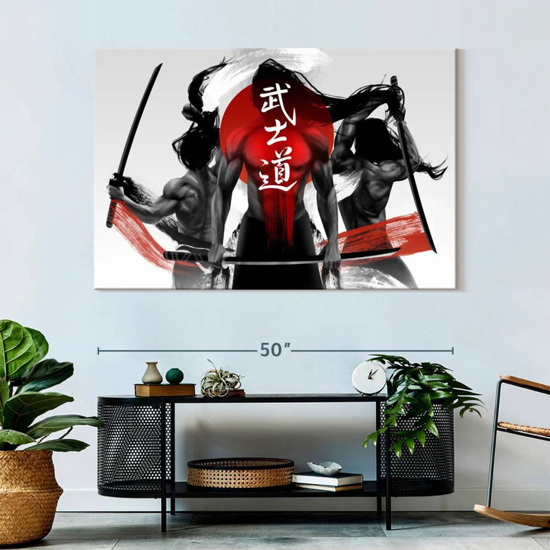 Leisha Three Samurais, 34" H x 51" W