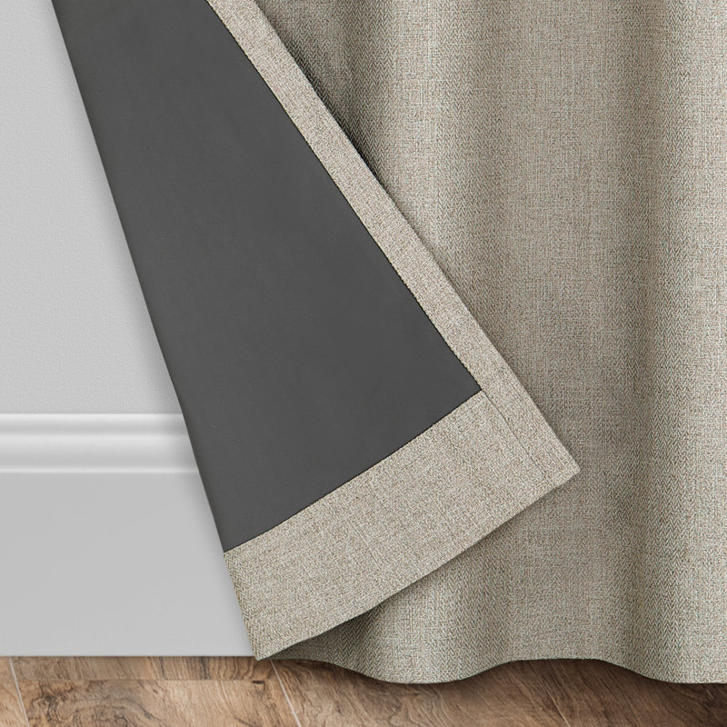 Eclipse Welwick Magnitech 100% Blackout Curtain, Grommet Window Curtain Panel, Seamless Magnetic Closure for Bedroom, Living Room or Nursery, 95 in long x 37 in wide, (2 Panels), Tan