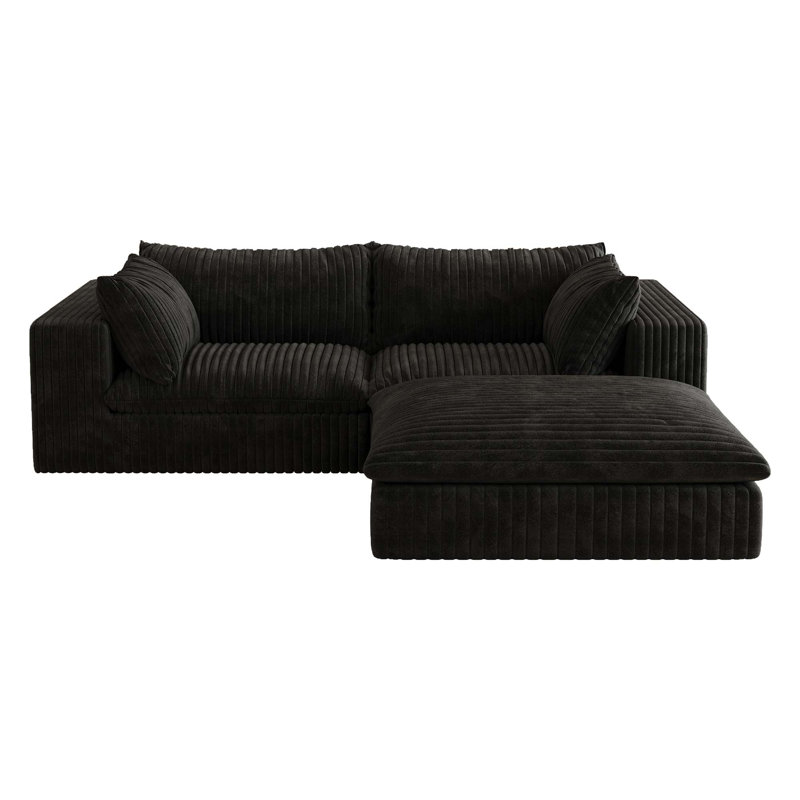 Canapé 39,8 pouces Cloud, Tissu noir