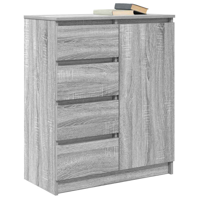 Sideboard With Drawers 71X35x84 Cm Engineered Wood, Grey Sonoma