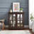 Exquisite Retro Display Cabinet with Adjustable Shelves and Lattice Doors