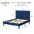 Velvet Upholstered Platform Bed With Headboard & Wooden Slats-164094160-164094166