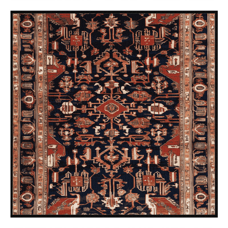 Machine Washable Persian Brown Area Rug, Square 6'