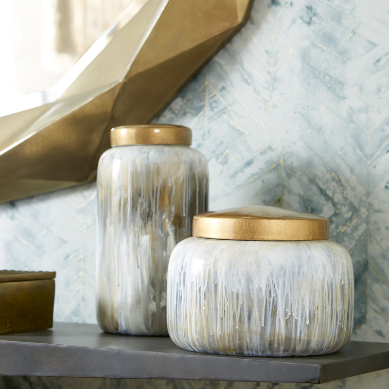 Spirit Ceramic / Porcelain Jar, 7" H x 9.75" W x 9.75" D