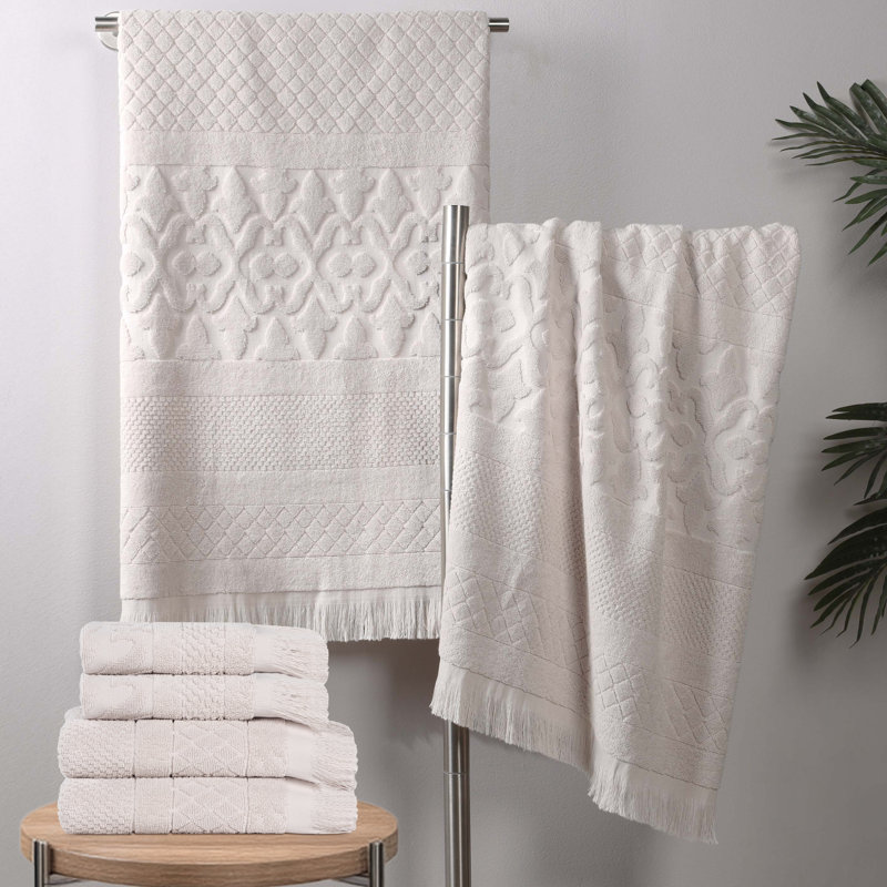 Serviette de bain Rolla, Ensemble de serviettes 6 pièces, Argent