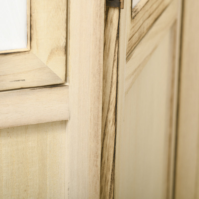 Cloison de séparation d'intimité à 4 panneaux - pliable portatif en bois d'intérieur de 5,6 pi avec cadres, mur naturel pour bureau,
