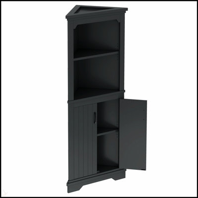 Tall Corner Cabinet With Doors For Efficient Storage And Aesthetic Appeal In Living, Bathroom, Dining, And Kitchen Areas