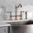Brass Heritage Bridge Kitchen Faucet with Side Spray 2 Handles-64528544