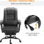 Fauteuil de bureau ergonomique en cuir Pu avec massage à 6 points de vibration, coussin lombaire, hauteur réglable, repose-pieds, fauteuil de massage noir 6, ergonomique