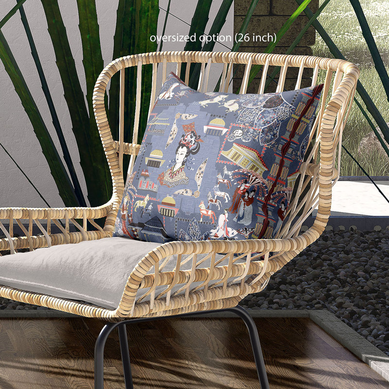 Housse et insert de coussin décoratif en polyester, 20 po x 20 po, Brun/jaune