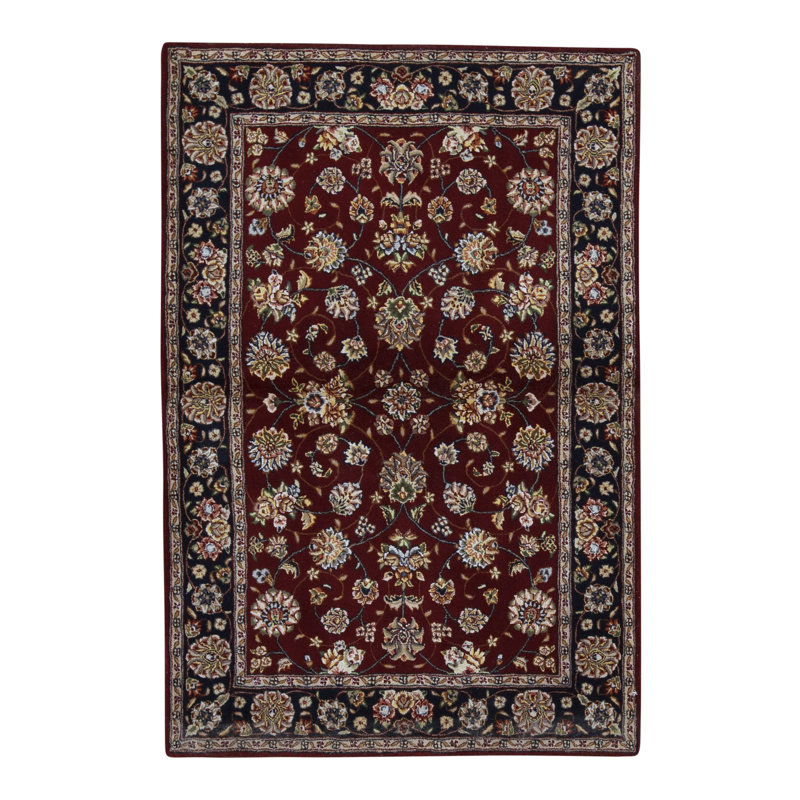 Tapis vin et bleu marine de haute qualité noué à la main