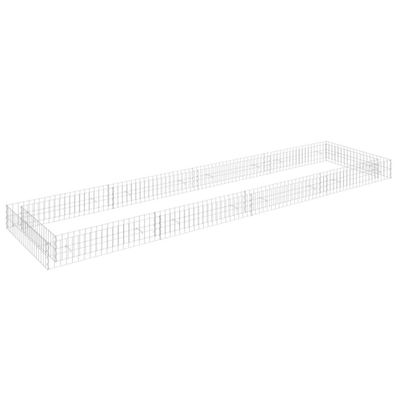 Dakota Fields Gabion Raised Bed Galvanised Steel, 20cm H x 400cm W x 100cm D