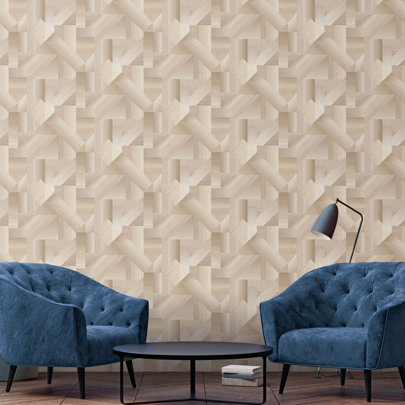 Abstract 10m X 53cm Wallpaper Roll, Beige