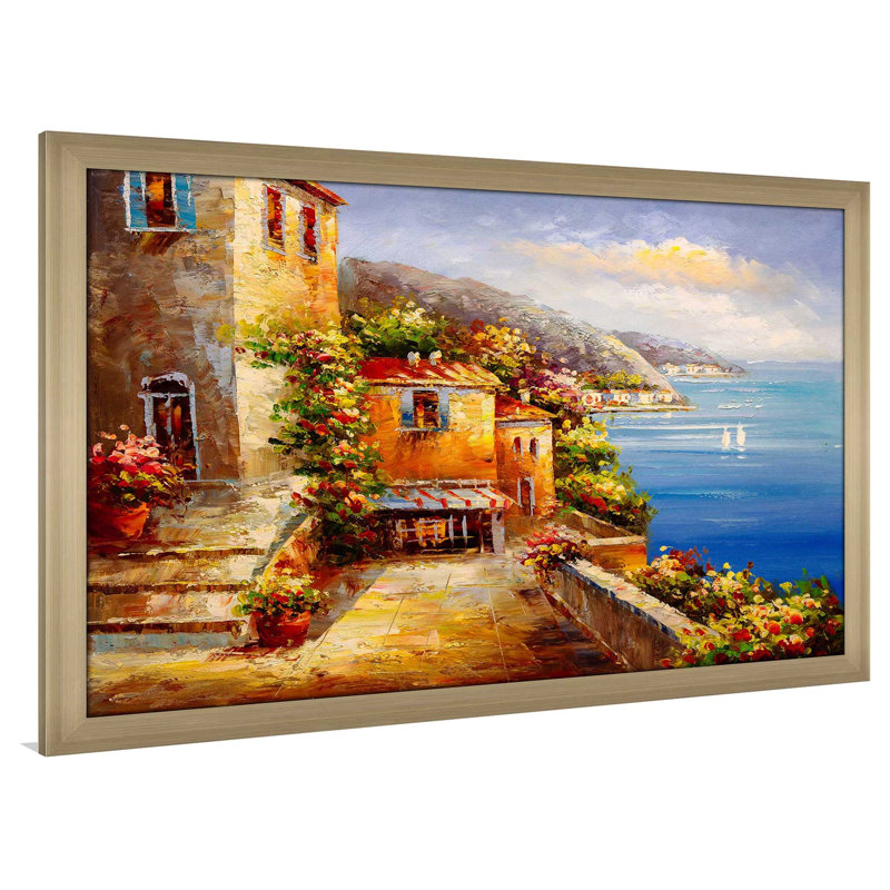 «Colorful Sea III», reproduction encadrée, H 27,5 po x l 39,5 po x P 0,75 po, Encadrement champagne