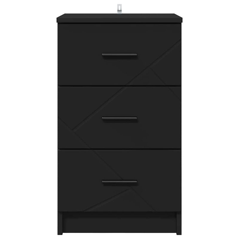 38cm W Manufactured Wood Bedside Table, Black
