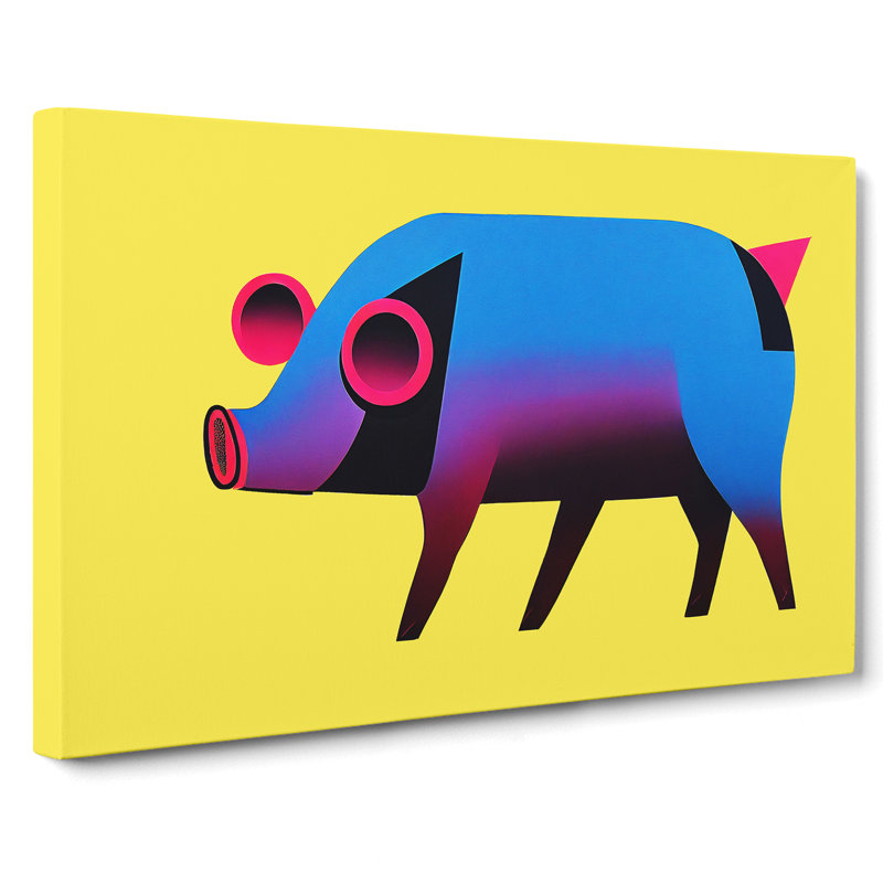 Pig In Abstract - Wrapped Canvas, 50cm H x 76cm W x 3cm D