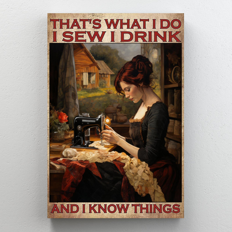 Femme Marlone I Sew I Drink, H 20 po x l 16 po x P 1,25 po